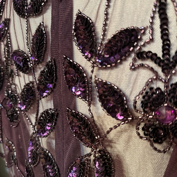 Adrianna Papell Purple Sequin Maxi Gown - Picture 5 of 9
